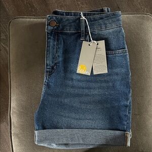 Boden Blue Denim Roll-Hem Shorts